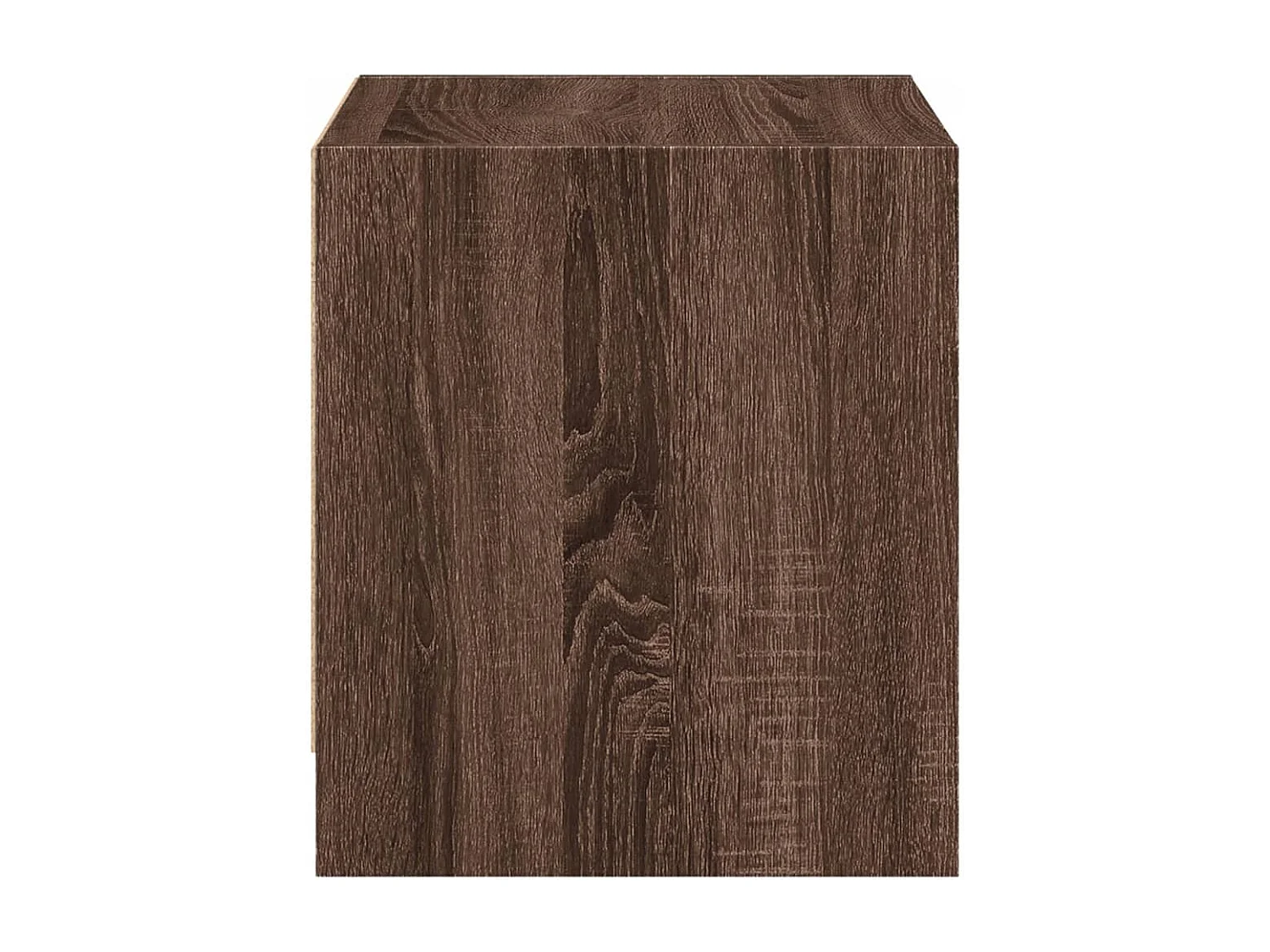 Table de chevet avec porte en verre chêne marron 35x37x42 cm