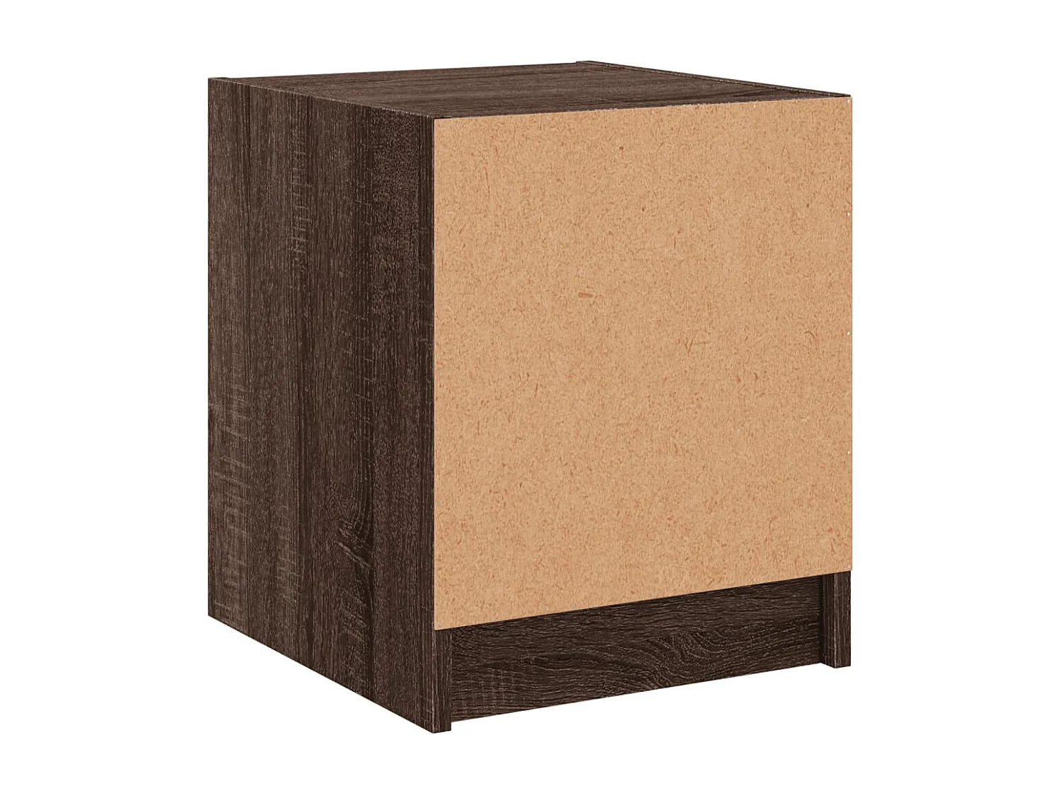Table de chevet avec porte en verre chêne marron 35x37x42 cm