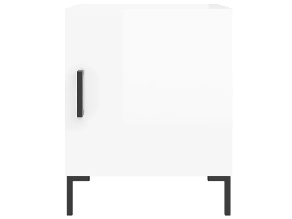 Comodini 2 pz Bianco Lucido 40x40x50 cm in Legno Multistrato