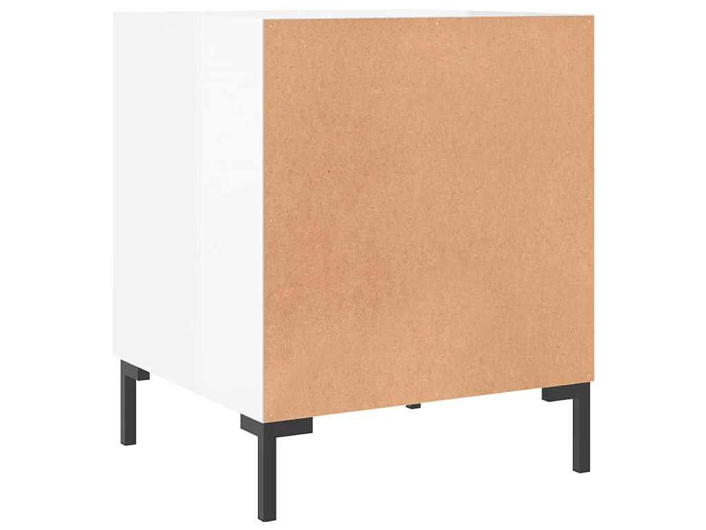 Comodini 2 pz Bianco Lucido 40x40x50 cm in Legno Multistrato