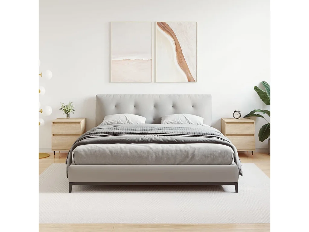 Nachttische 2 Stk. Sonoma-Eiche 40x35x50 cm Holzwerkstoff