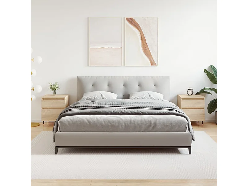 Comodini 2pz Rovere Sonoma 40x35x50 cm in Legno Multistrato