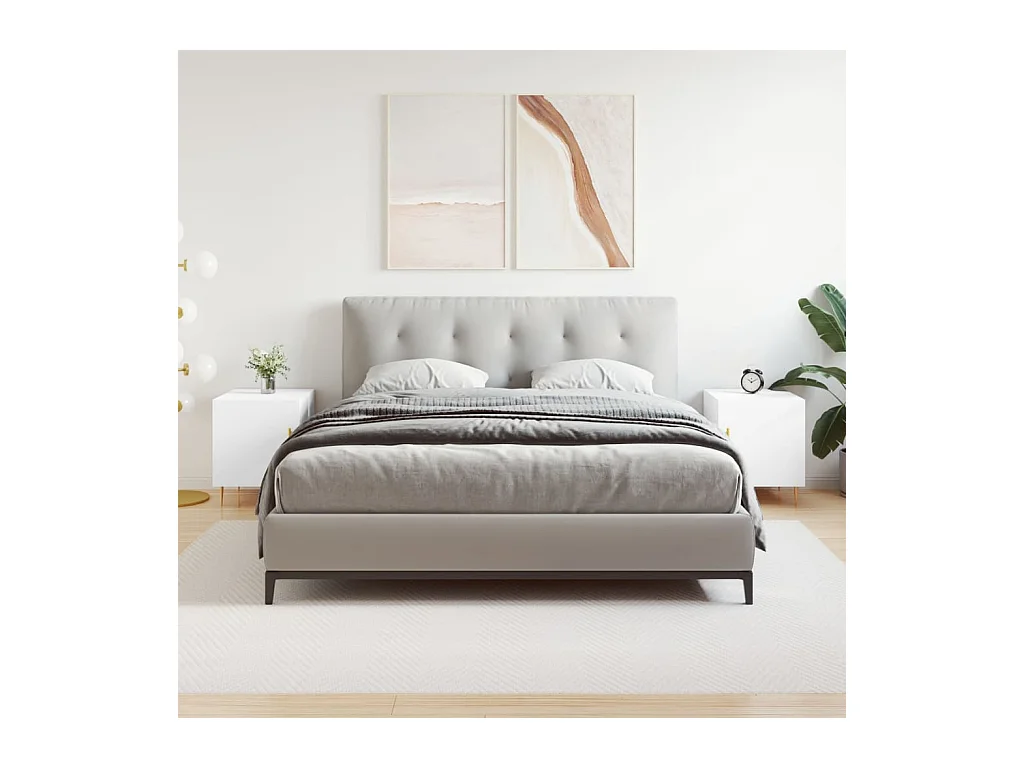Comodini 2 pz Bianchi 40x40x50 cm in Legno Multistrato
