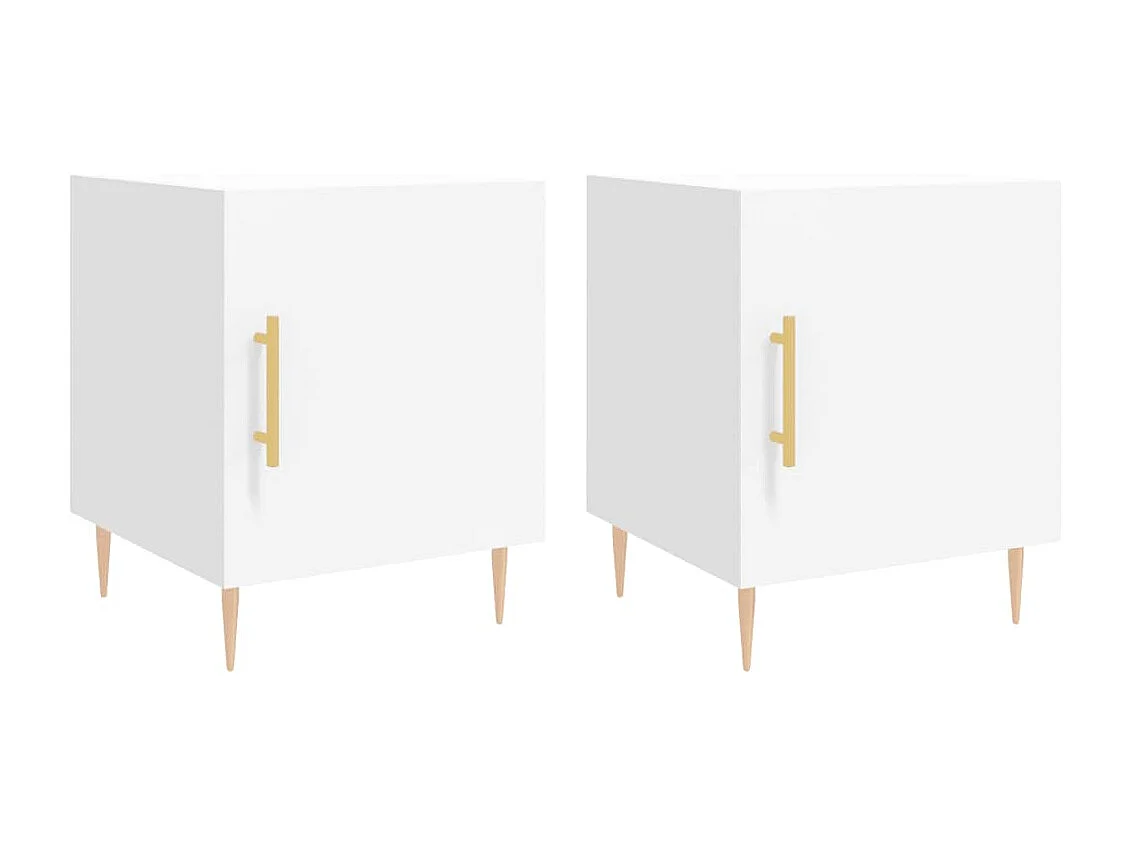 Tables de chevet 2 pcs blanc 40x40x50 cm bois d’ingénierie