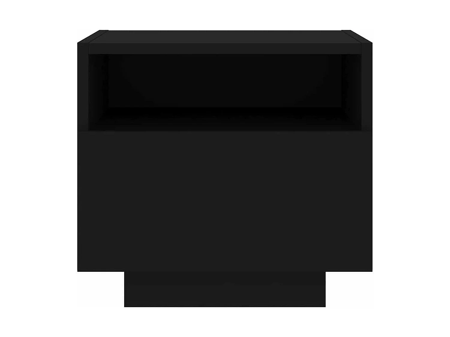 Table de chevet avec lumières LED noir 40x39x37 cm