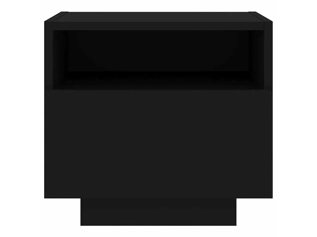 Nachttisch mit LED-Leuchten Schwarz 40x39x37 cm