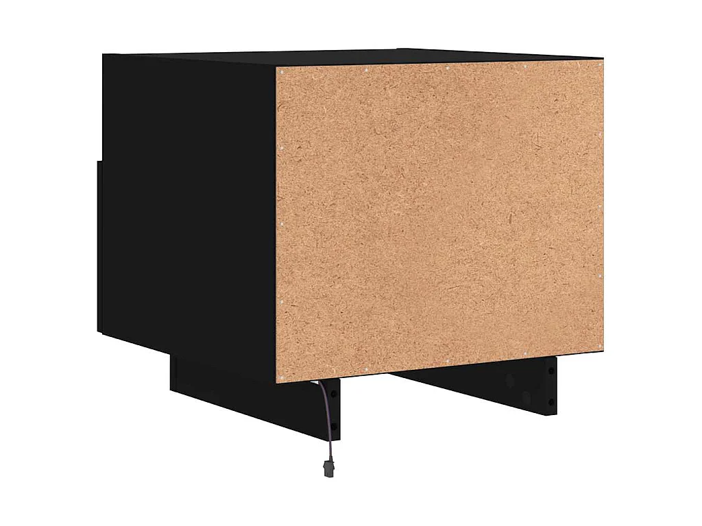 Nachttisch mit LED-Leuchten Schwarz 40x39x37 cm