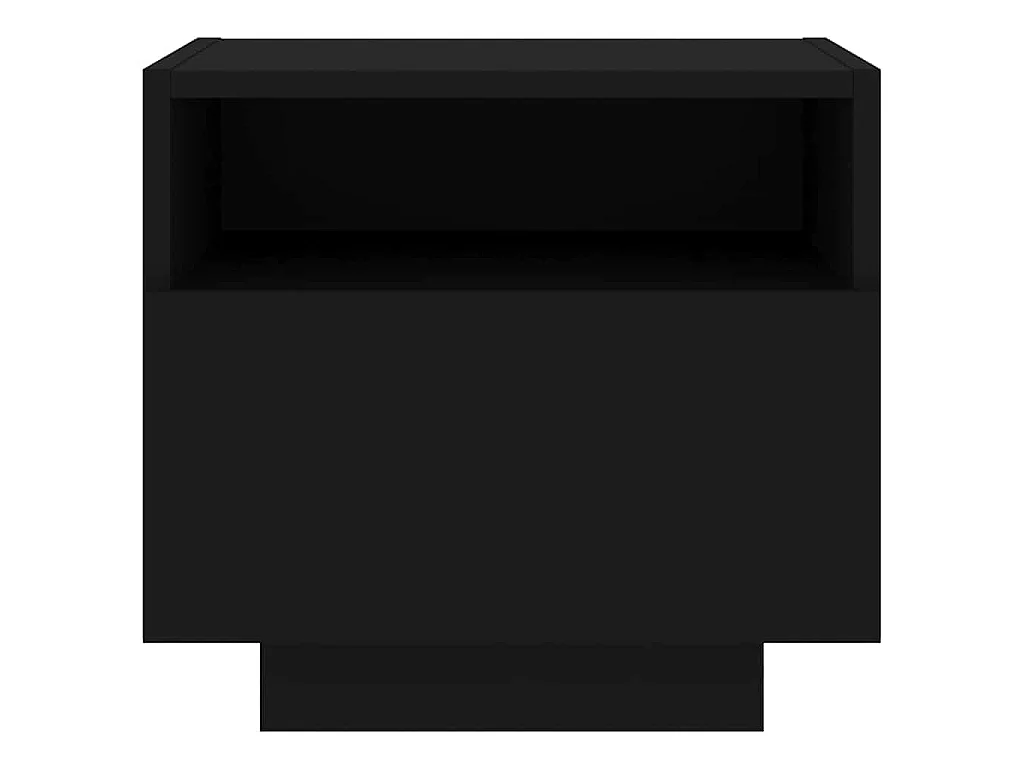 Mesa de cabeceira com luzes LED 40x39x37 cm preto