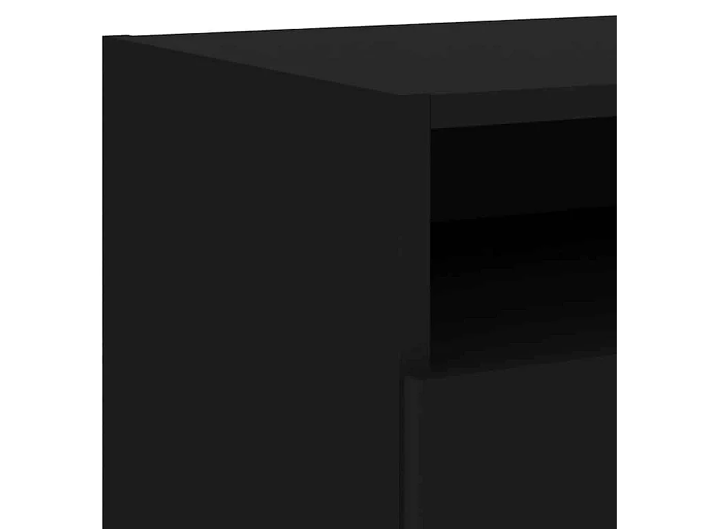 Mesa de cabeceira com luzes LED 40x39x37 cm preto
