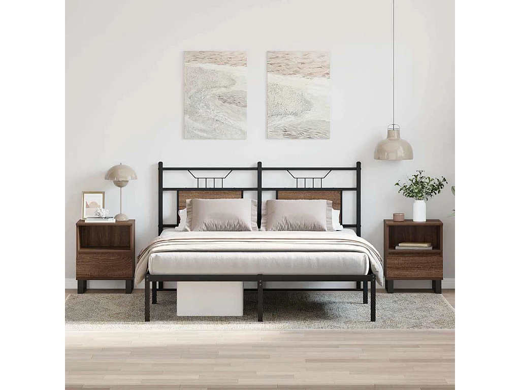 Tables de chevet 2 pcs chêne marron 40x35x50 cm bois ingénierie