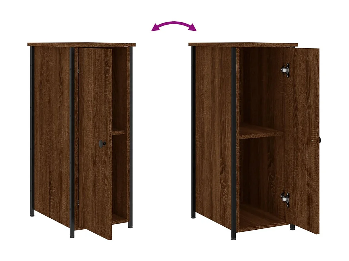 Nachttisch Braun Eichen-Optik 32x42x80 cm Holzwerkstoff