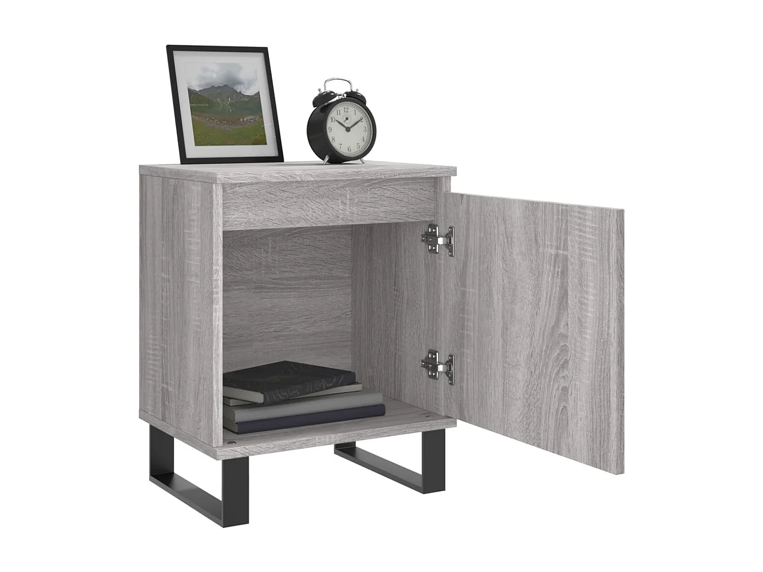 Mesa de cabeceira 40x30x50 cm derivados de madeira cinza sonoma