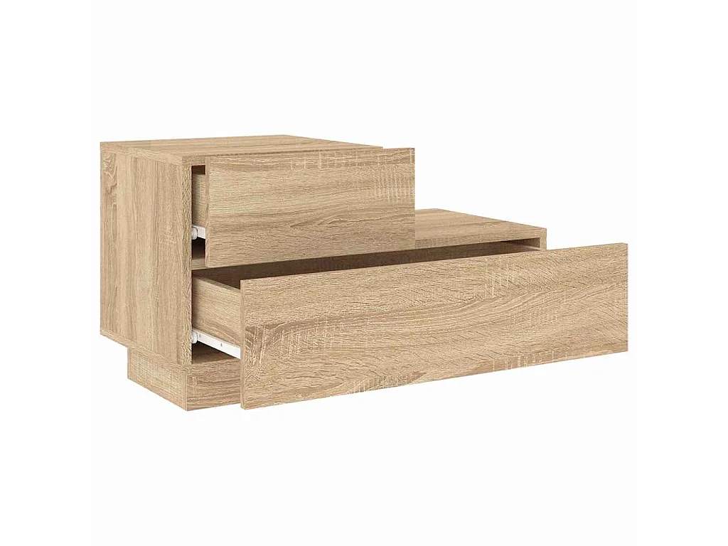 Nachttisch mit LED-Leuchten Sonoma-Eiche 70x36x40,5 cm