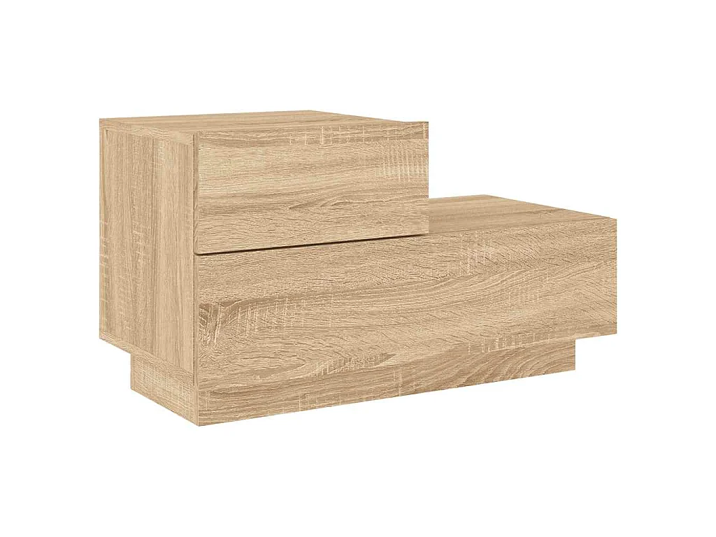 Nachttisch mit LED-Leuchten Sonoma-Eiche 70x36x40,5 cm