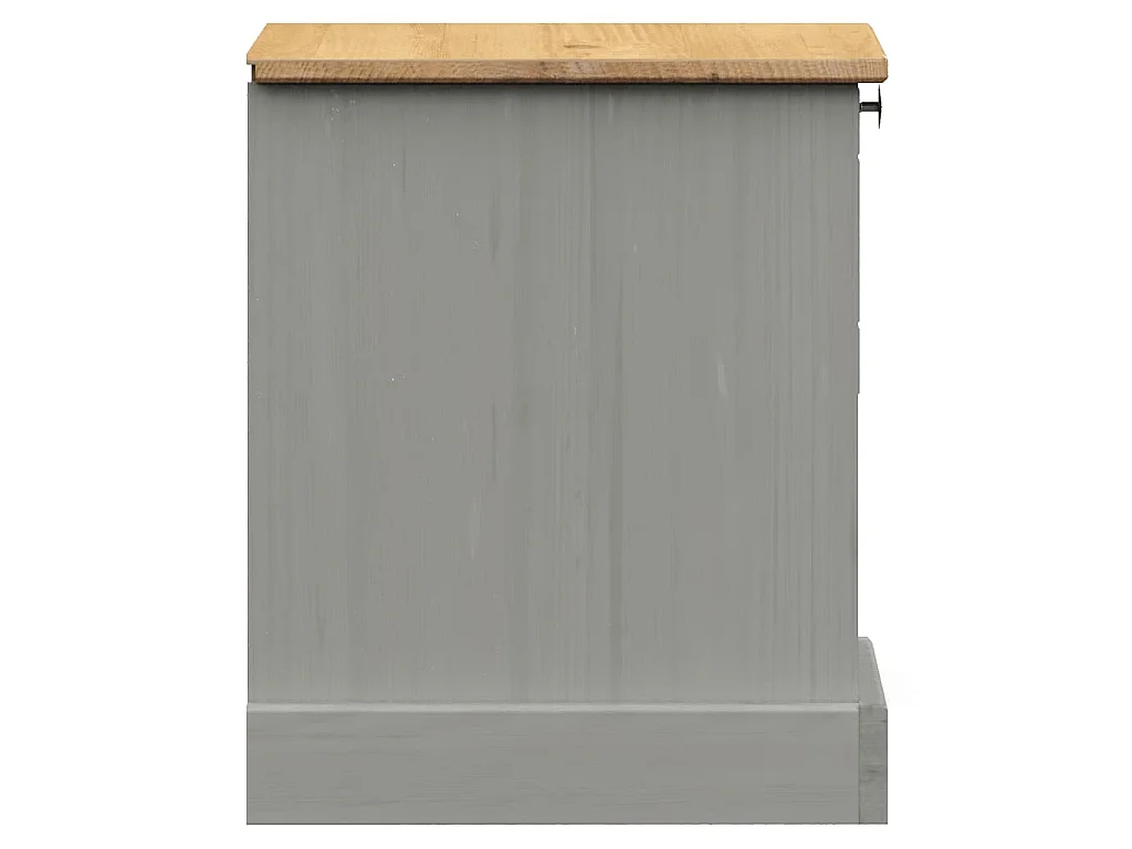 Table de chevet VIGO gris 42x35x40 cm bois de pin massif