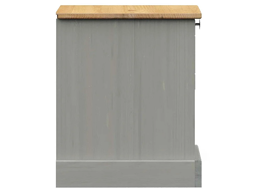 Table de chevet VIGO gris 42x35x42 cm bois de pin massif