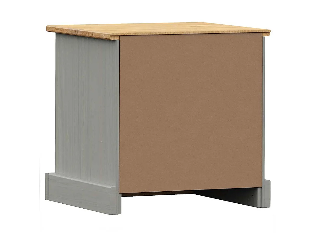 Table de chevet VIGO gris 42x35x42 cm bois de pin massif