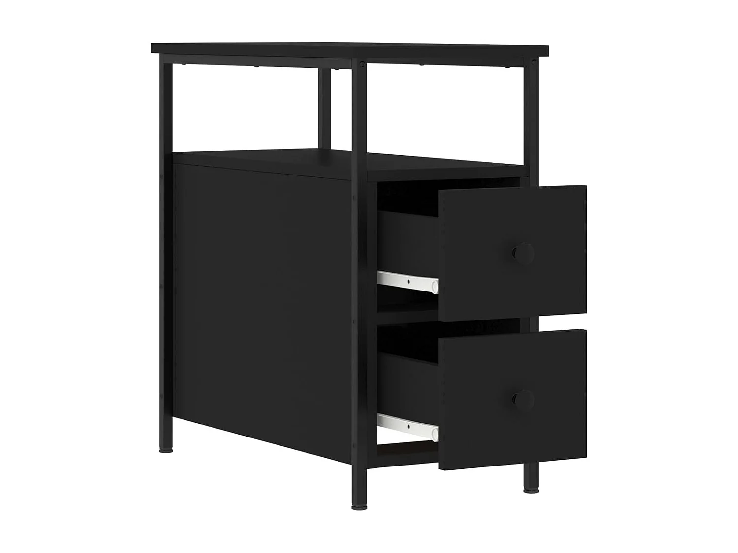 Nachtkastjes 2 st 30x60x60 cm bewerkt hout zwart