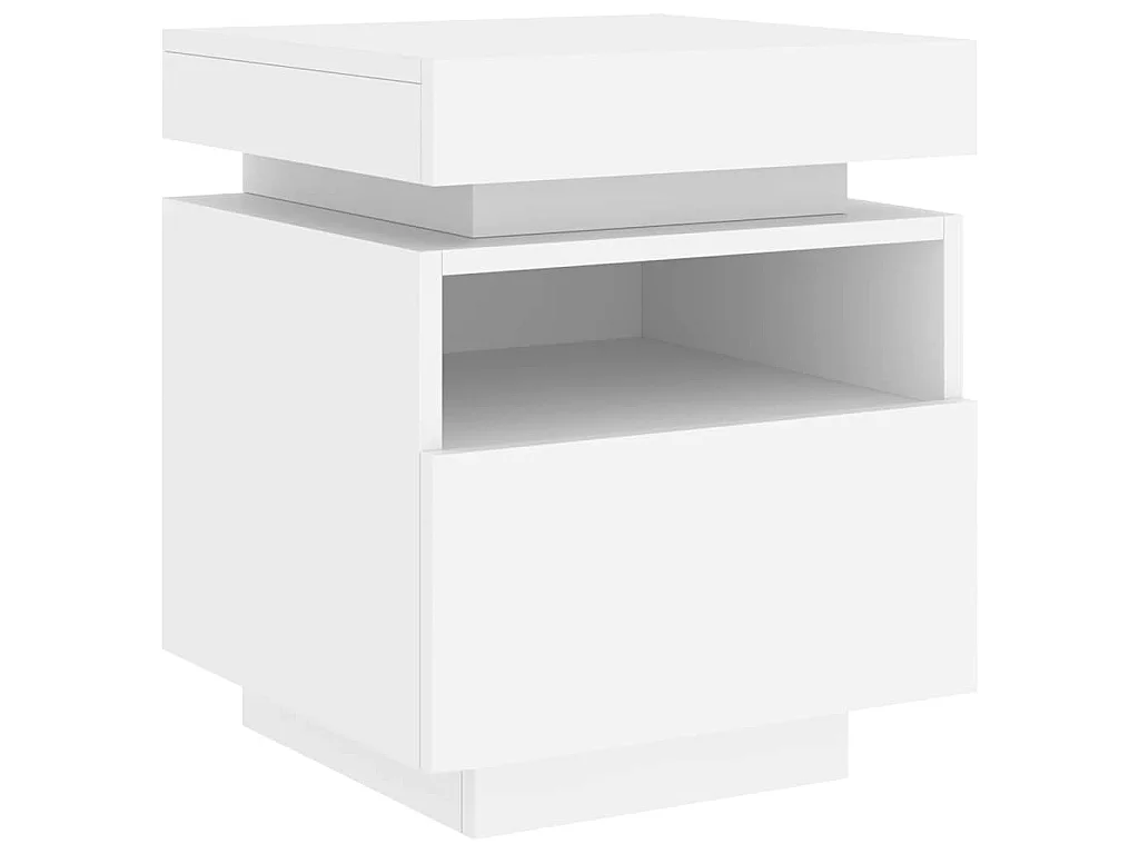 Nachttische mit LED-Leuchten 2 Stk. Weiß 40x39x48,5 cm
