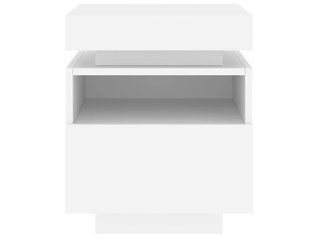 Nachttische mit LED-Leuchten 2 Stk. Weiß 40x39x48,5 cm