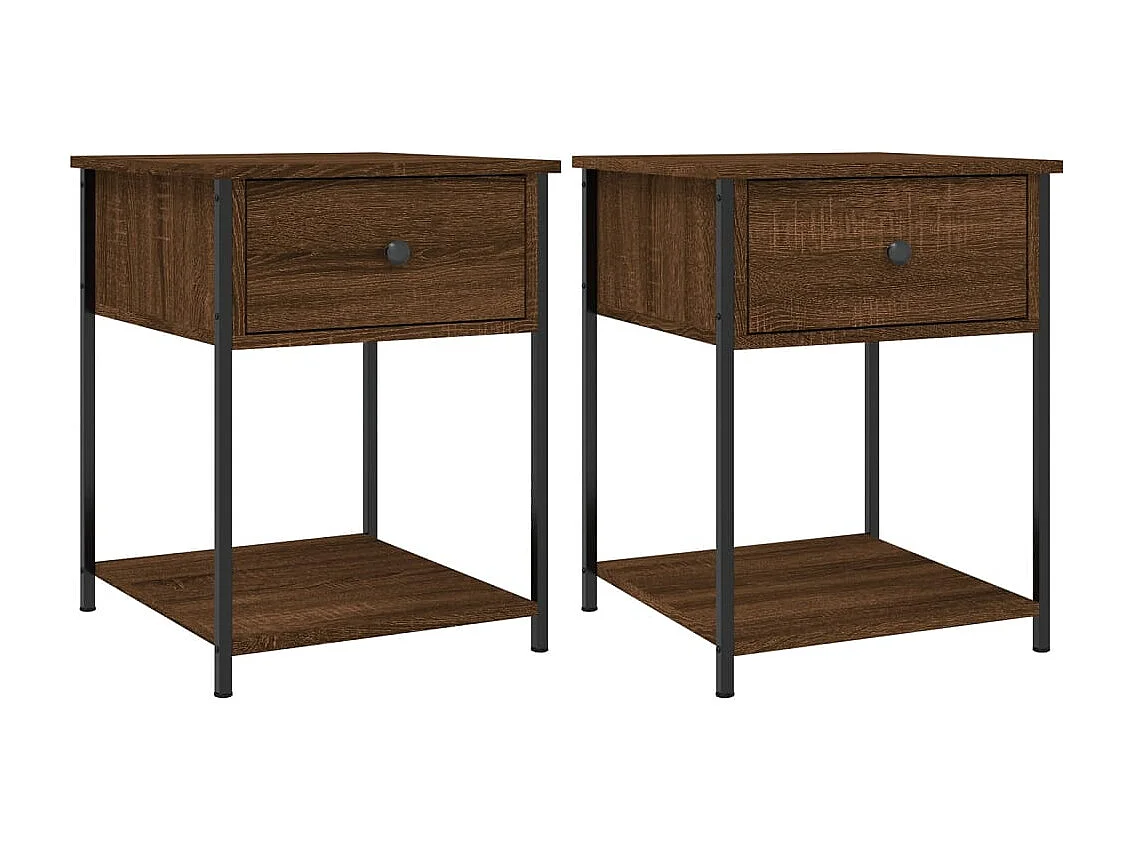 Nachttische 2 Stk. Braun Eichen-Optik 44x45x58 cm Holzwerkstoff