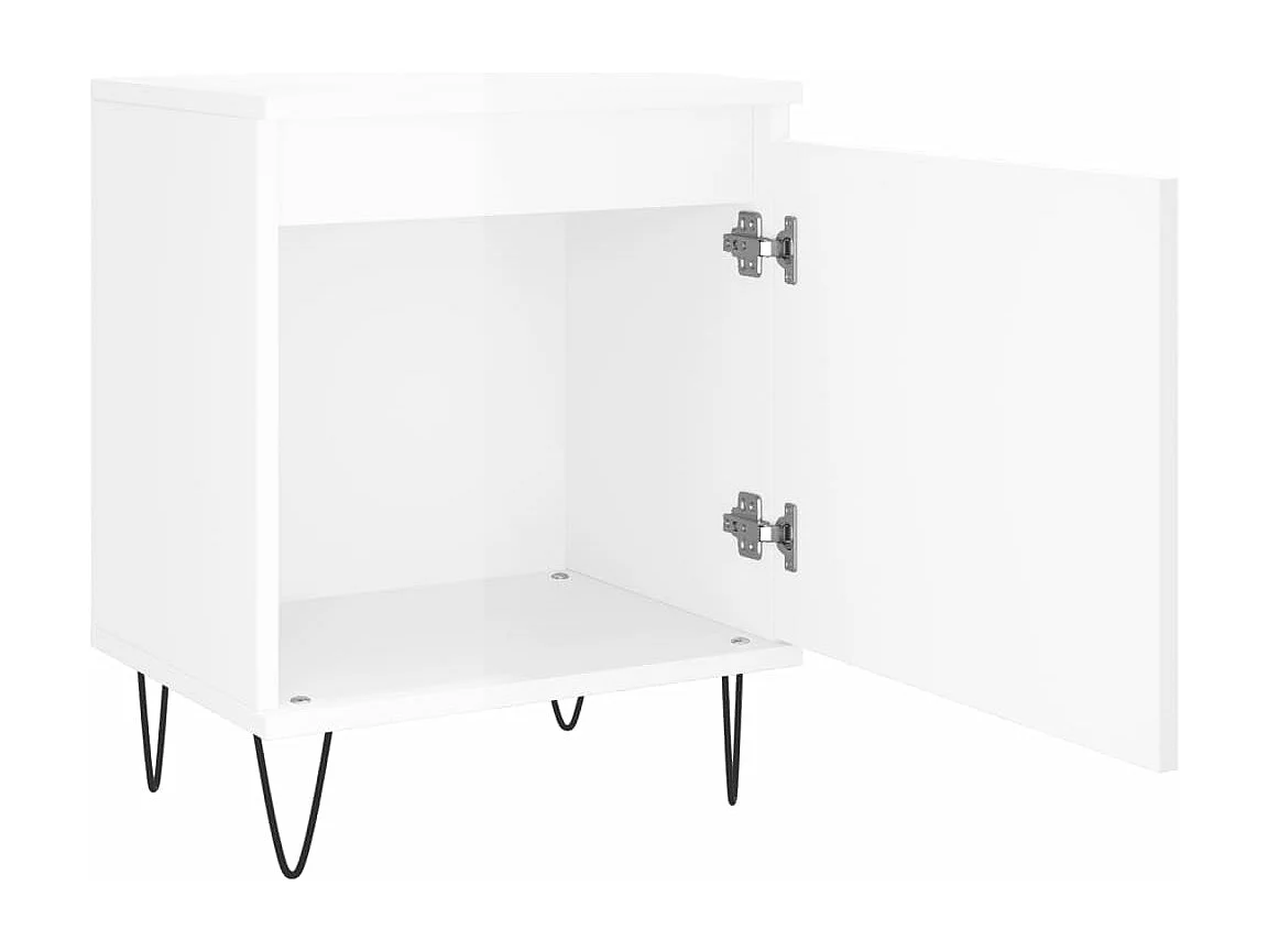 Nachttisch Hochglanz-Weiß 40x30x50 cm Holzwerkstoff