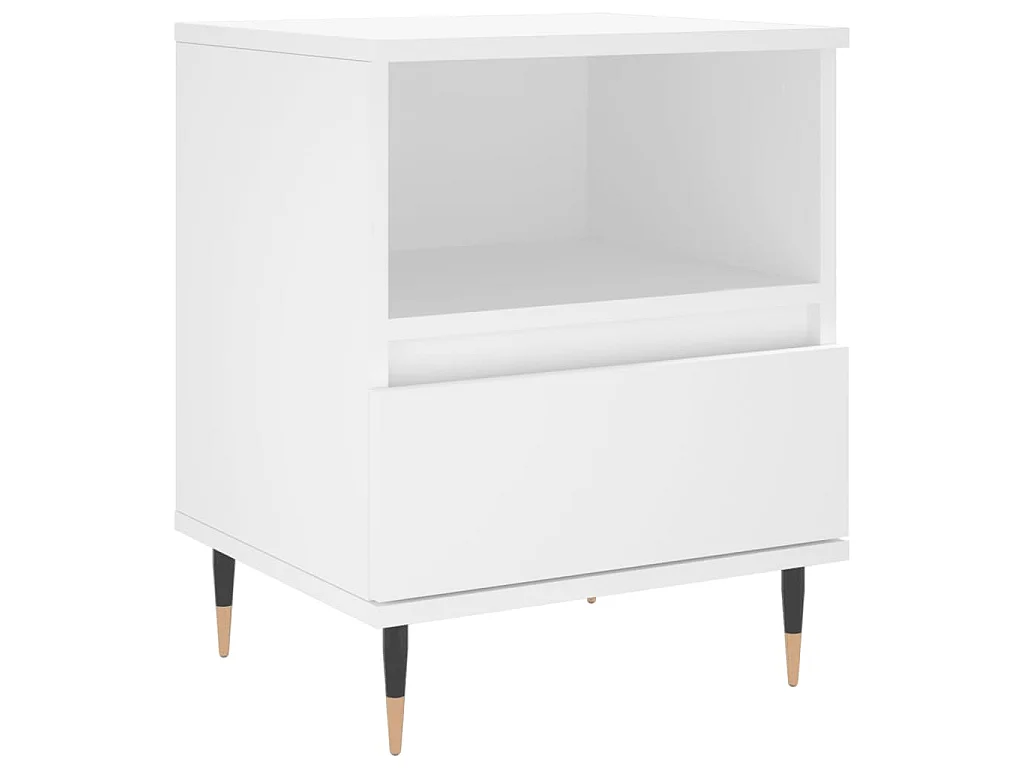 Tables de chevet 2 pcs blanc 40x35x50 cm bois d’ingénierie