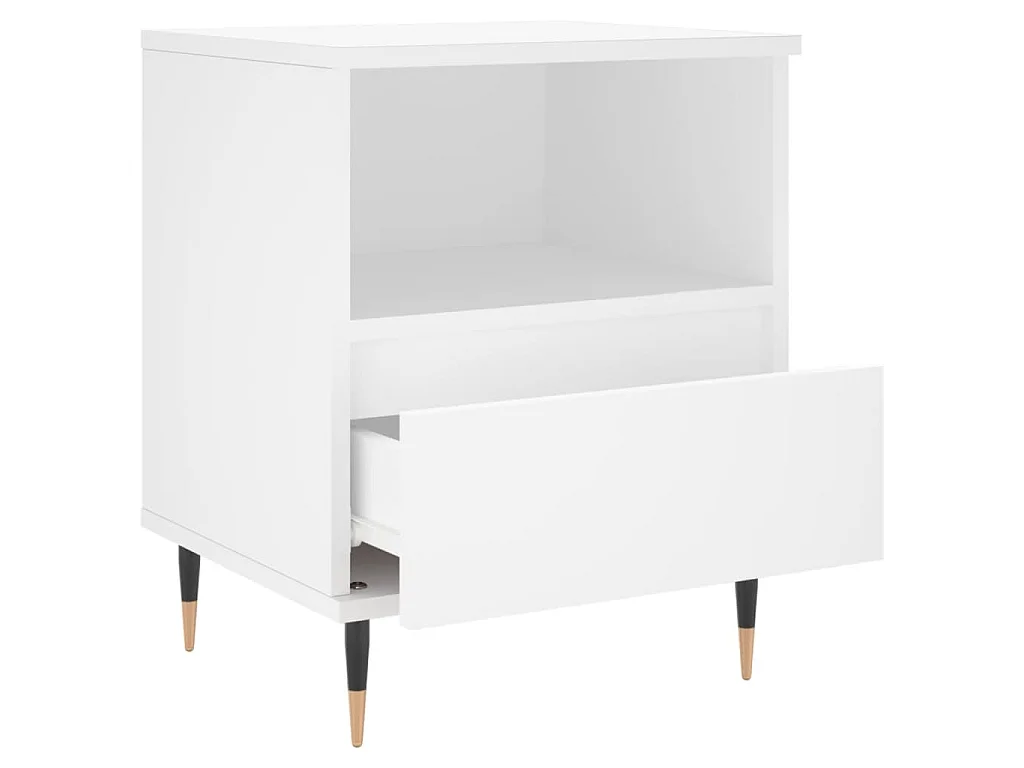 Tables de chevet 2 pcs blanc 40x35x50 cm bois d’ingénierie