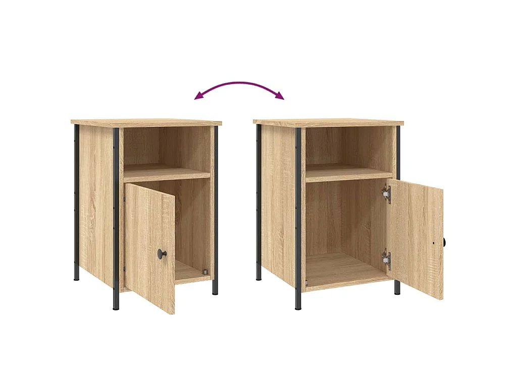 Nachtkastjes 2 st 40x42x60 cm bewerkt hout sonoma eikenkleurig