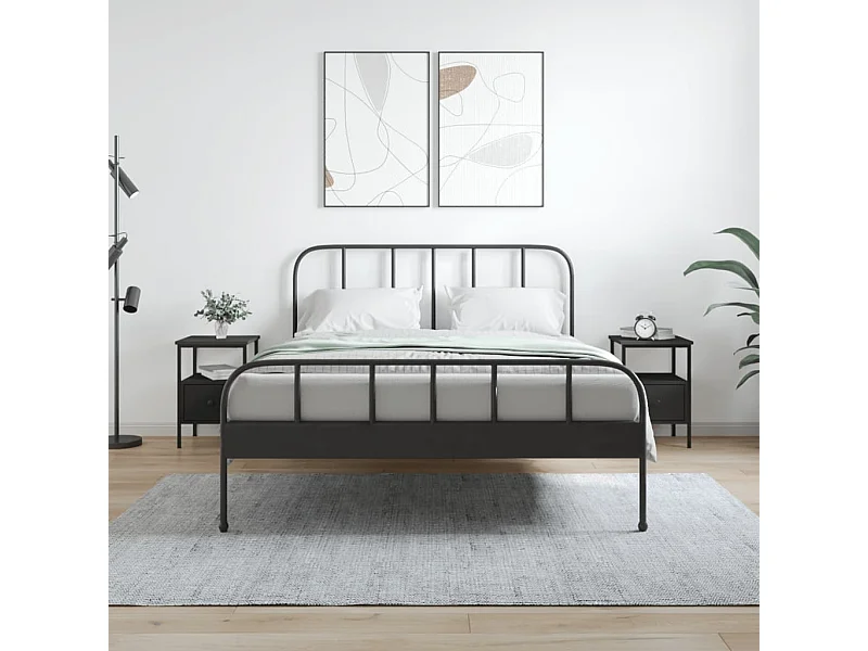 Nachtkastjes 2 st 34x36x50 cm bewerkt hout zwart