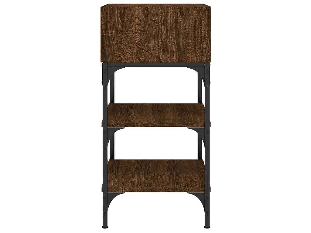 Nachtkastjes 2 st 35x34,5x70 cm bewerkt hout bruin eikenkleur