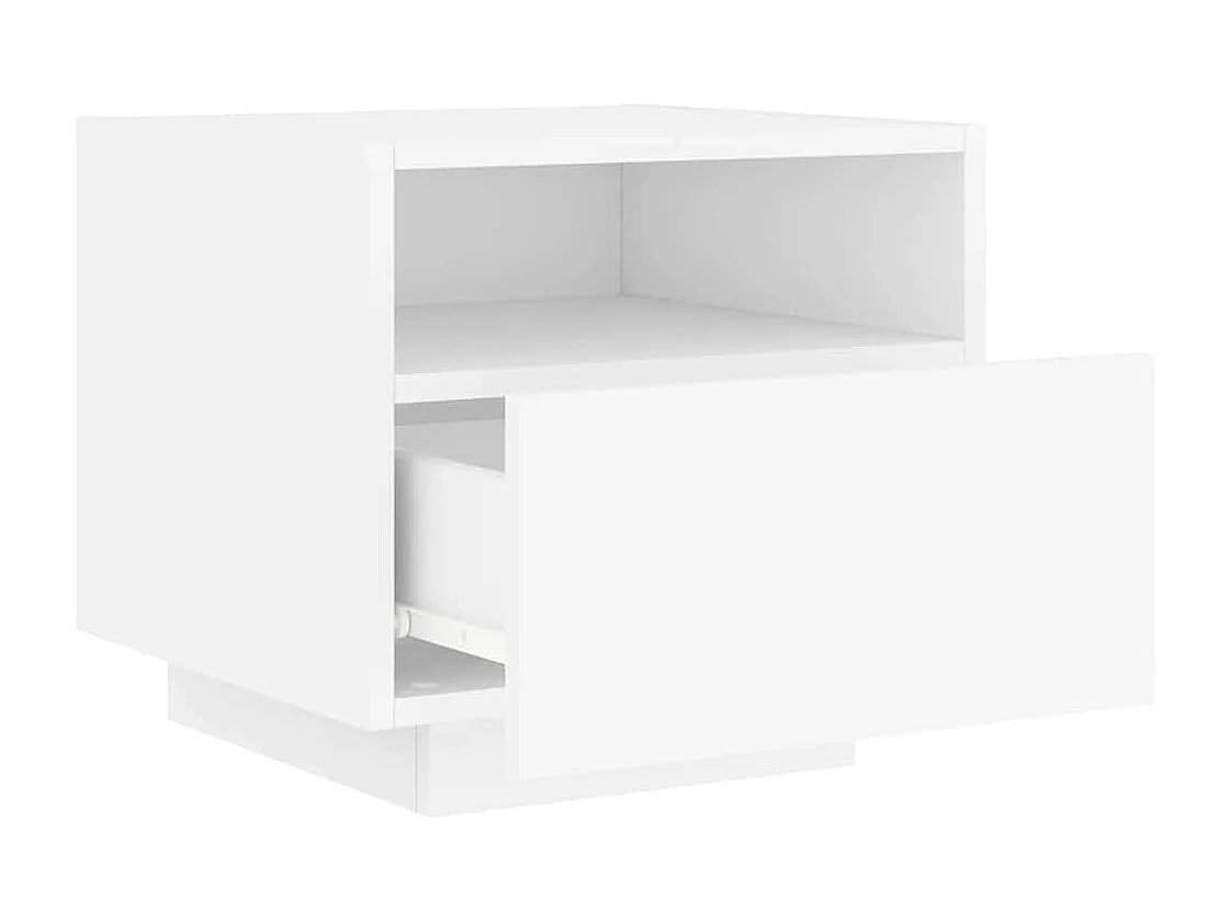 Nachtkastjes met LED-verlichting 2 st 40x39x37 cm wit