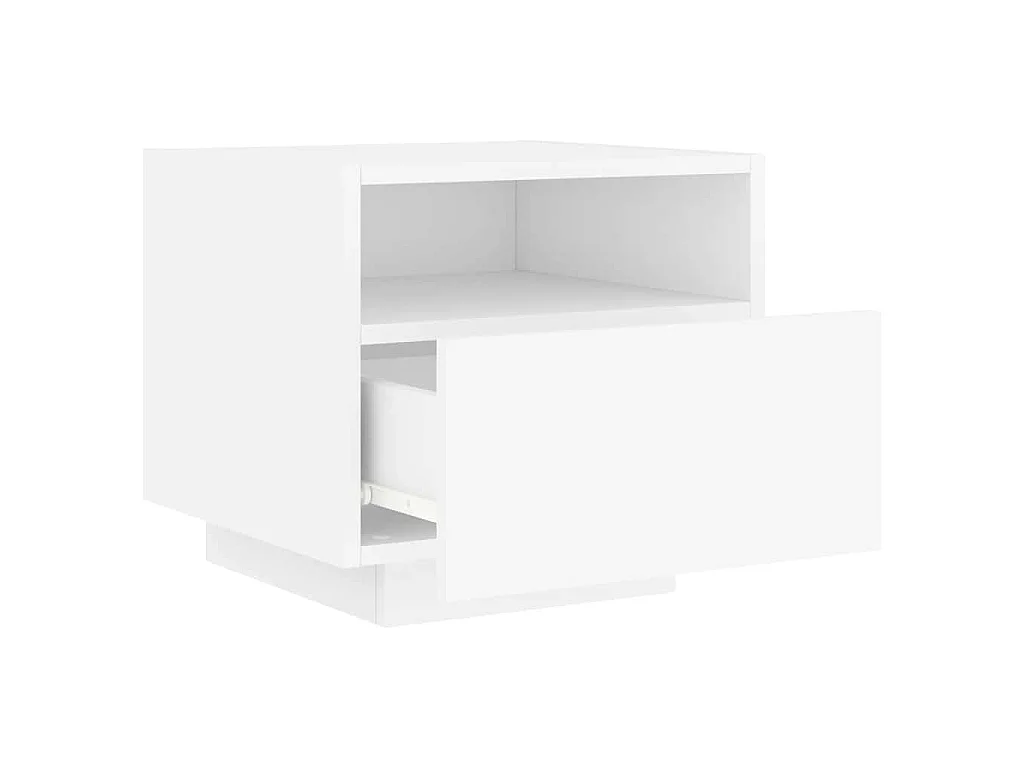 Mesas de cabeceira com luzes LED 2 pcs 40x39x37 cm branco