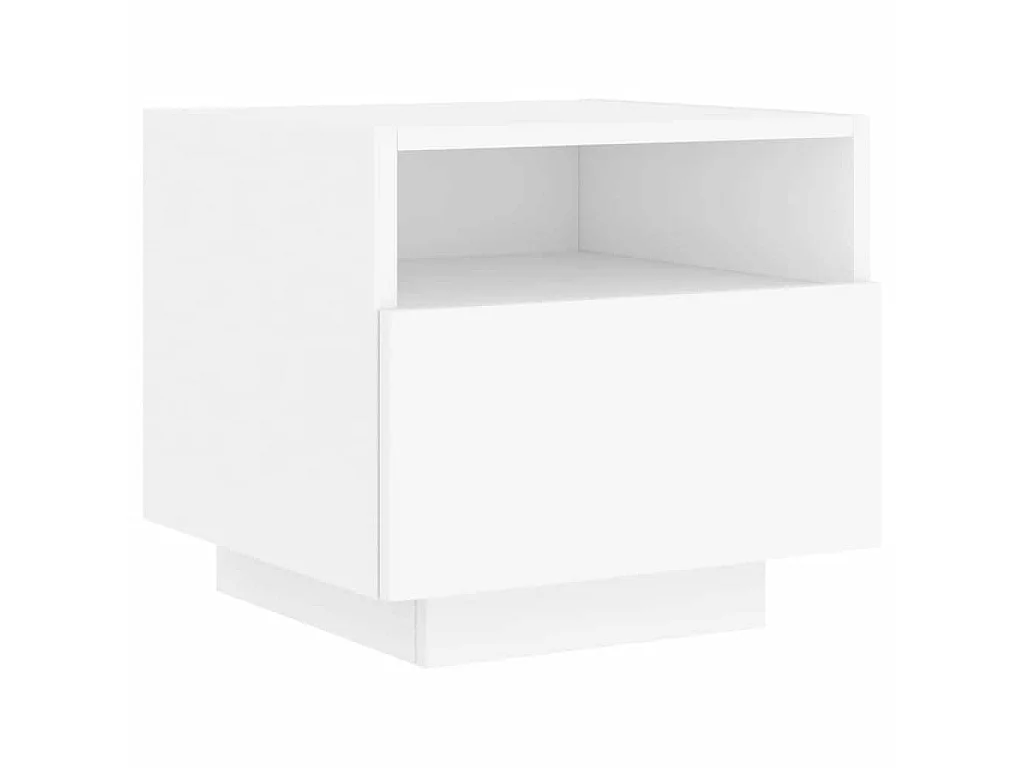 Mesas de cabeceira com luzes LED 2 pcs 40x39x37 cm branco