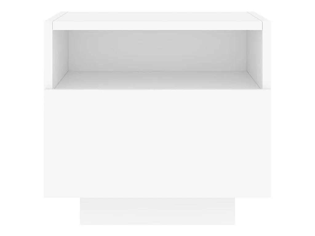Mesas de cabeceira com luzes LED 2 pcs 40x39x37 cm branco