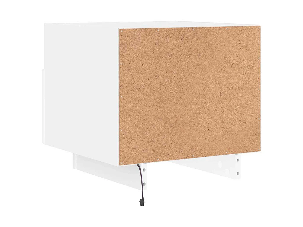 Mesas de cabeceira com luzes LED 2 pcs 40x39x37 cm branco