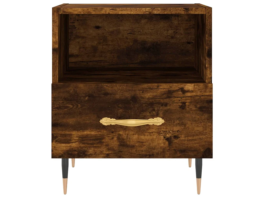 Comodini 2 pz Rovere Fumo 40x35x47,5 cm in Legno Multistrato