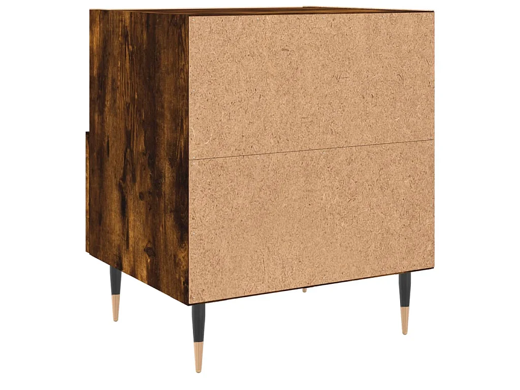 Comodini 2 pz Rovere Fumo 40x35x47,5 cm in Legno Multistrato