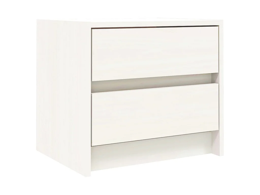 Nachttische 2 Stk. Weiß 40x31x35,5 cm Massivholz Kiefer