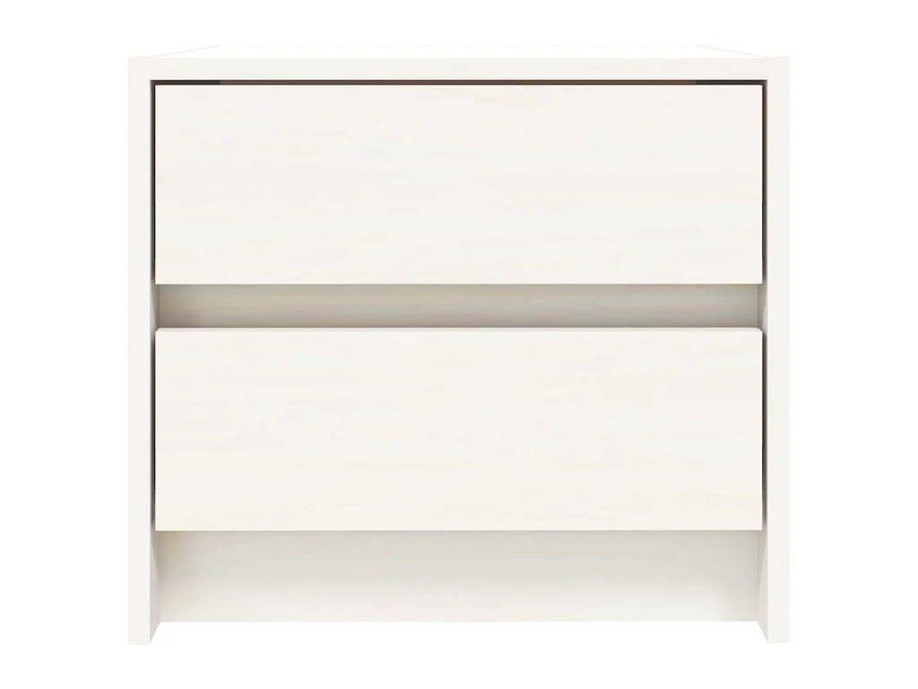 Nachttische 2 Stk. Weiß 40x31x35,5 cm Massivholz Kiefer