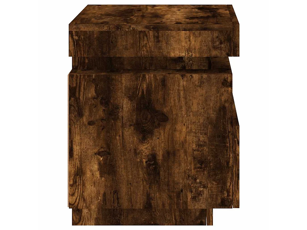 Comodini con Luci LED 2pz Rovere Fumo 40x39x48,5 cm