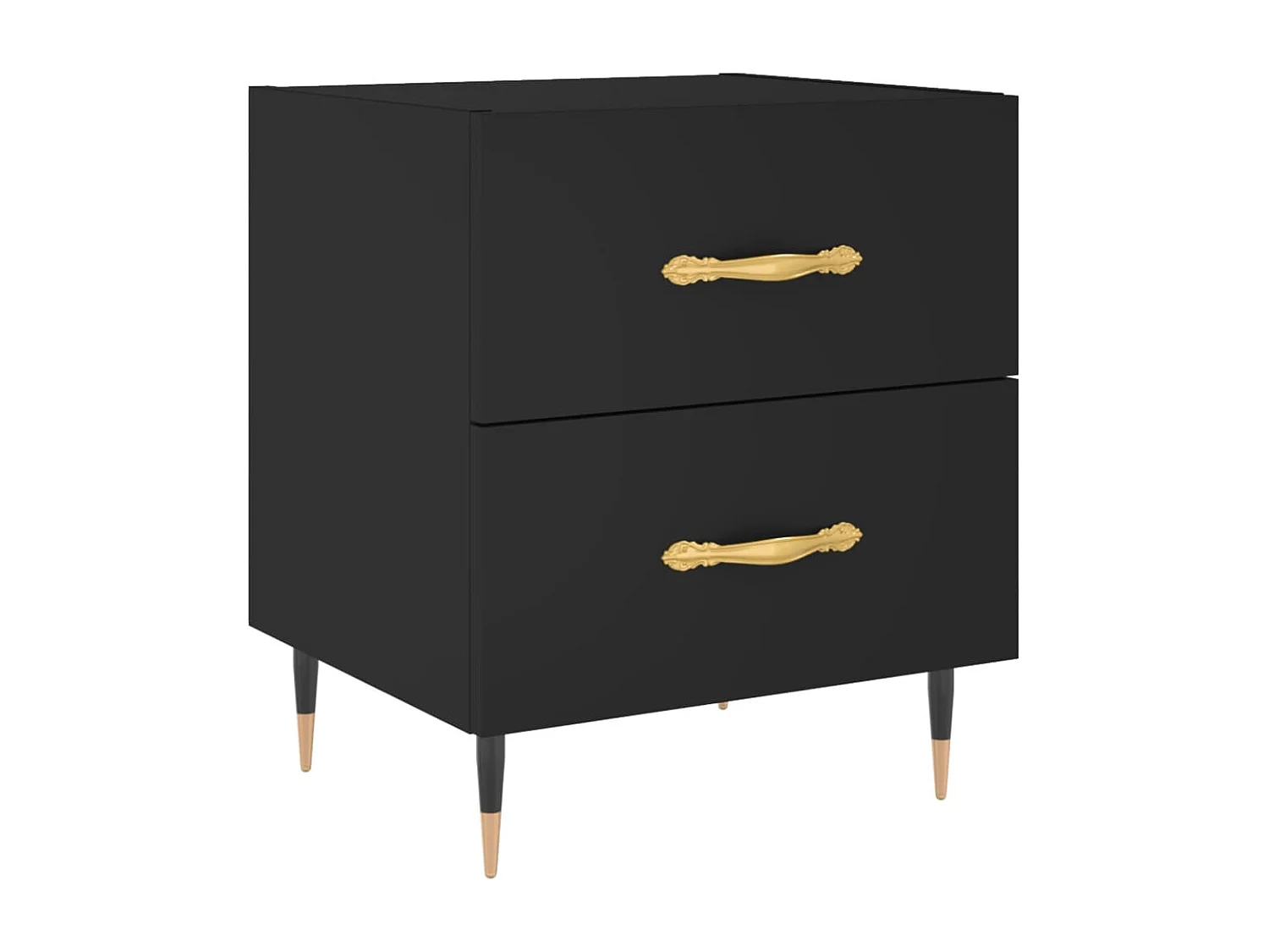 Table de chevet noir 40x35x47,5 cm bois d’ingénierie