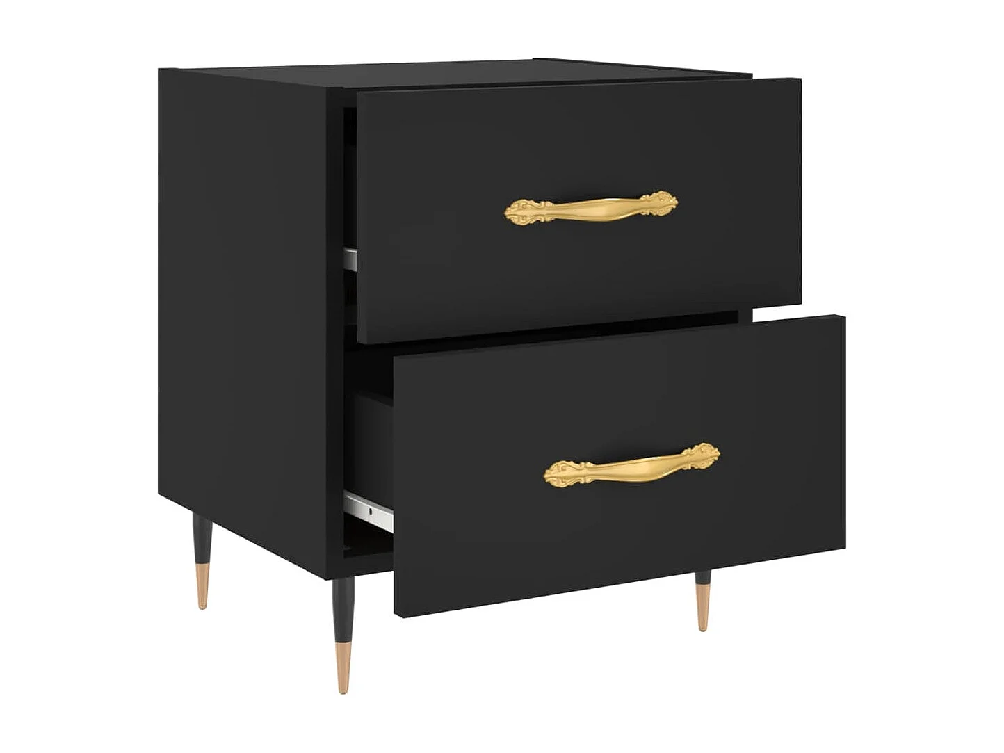 Table de chevet noir 40x35x47,5 cm bois d’ingénierie