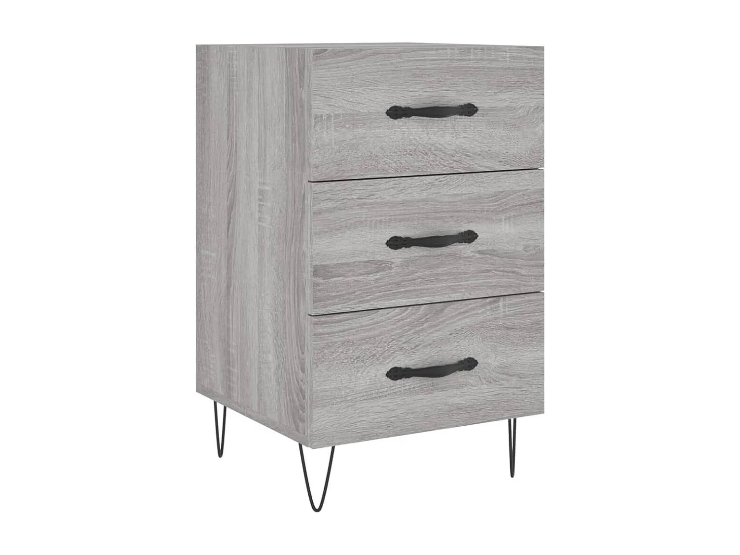 Comodino Grigio Sonoma 40x40x66 cm in Legno Multistrato