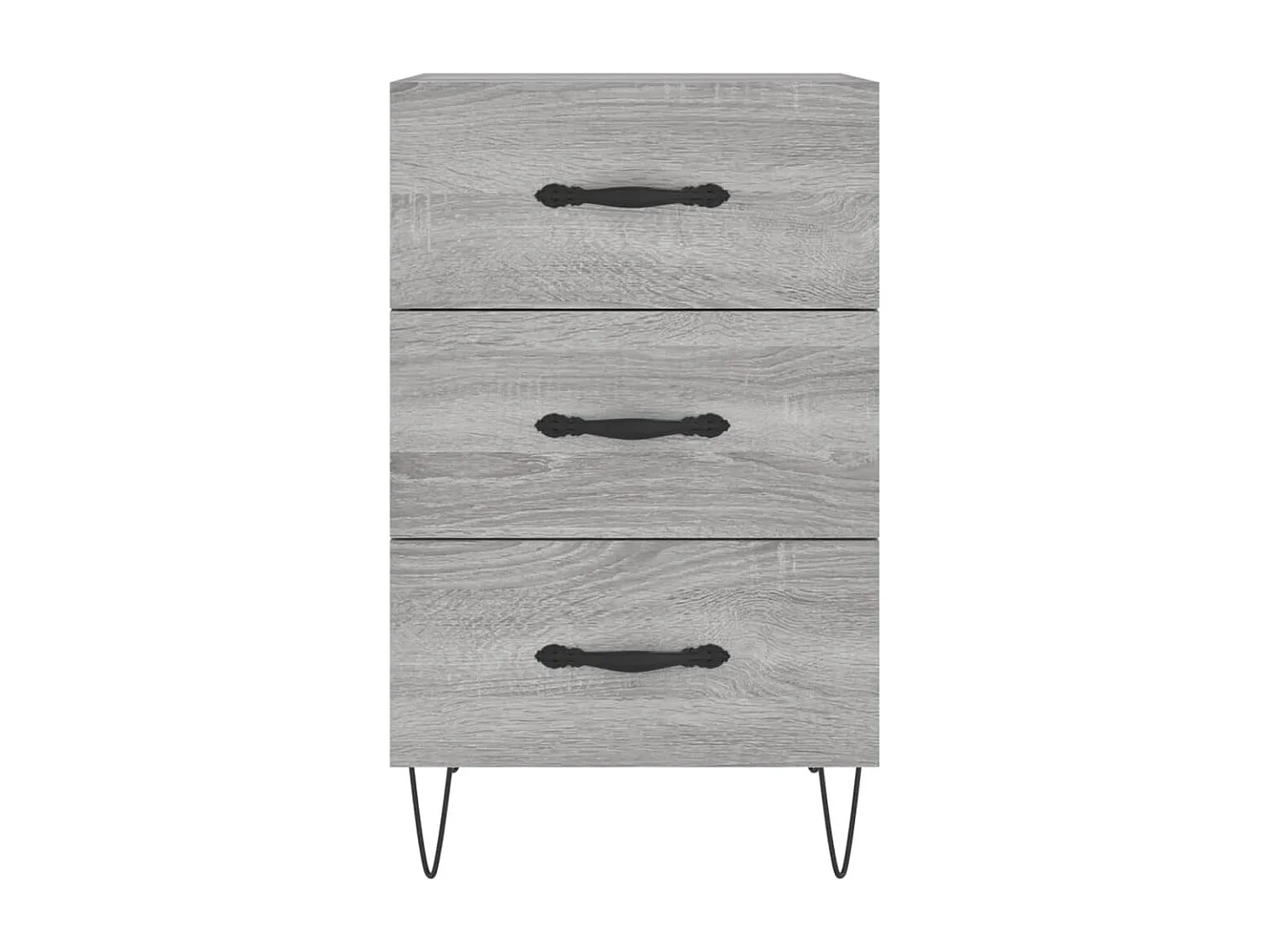 Comodino Grigio Sonoma 40x40x66 cm in Legno Multistrato