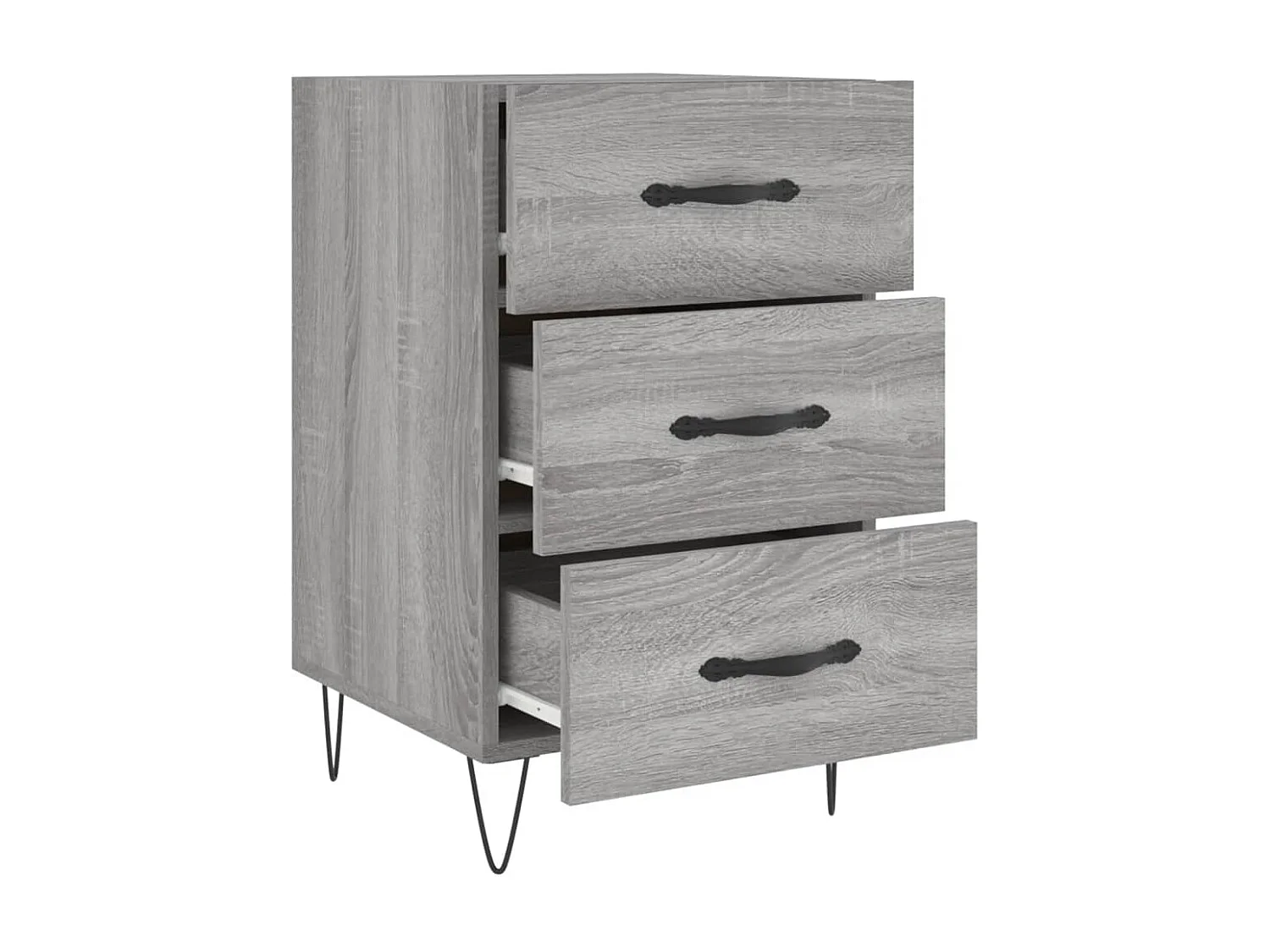 Comodino Grigio Sonoma 40x40x66 cm in Legno Multistrato
