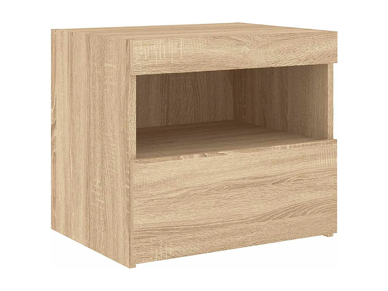Mesa de cabeceira com luzes LED 50x40x45 cm carvalho sonoma