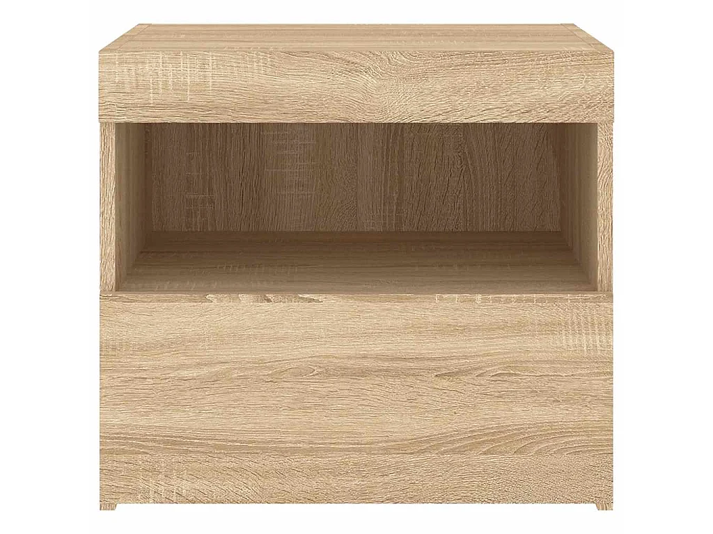 Mesa de cabeceira com luzes LED 50x40x45 cm carvalho sonoma