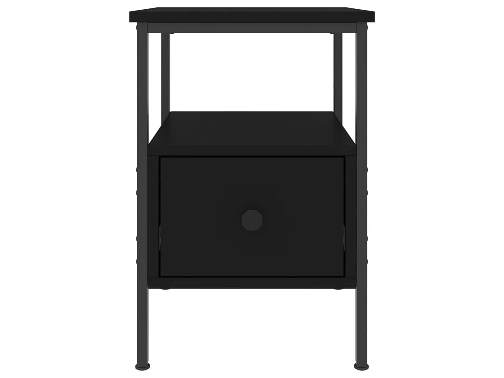 Mesita de noche madera de ingeniería negro 34x36x50 cm