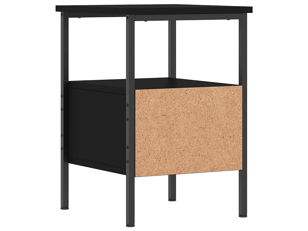 Mesita de noche madera de ingeniería negro 34x36x50 cm